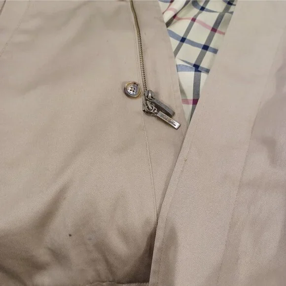 VTG Brooks Brothers Mens Med Classic Car Coat Chore Jacket Khaki/Plaid Hong Kong - Picture 7 of 13